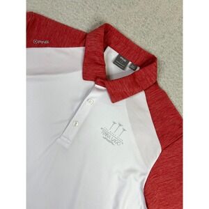 PING Polo Shirt Mens Small White Red Terra Lago Golf Sensorcool Performance